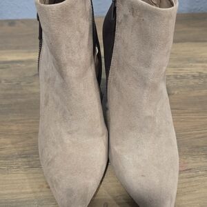Chic Beige Suede Ankle Booties